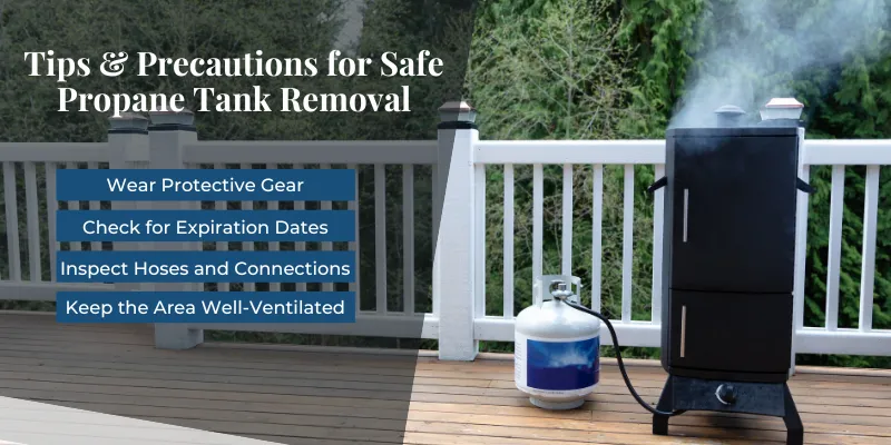 tips & precautions to remove propane tank from grill